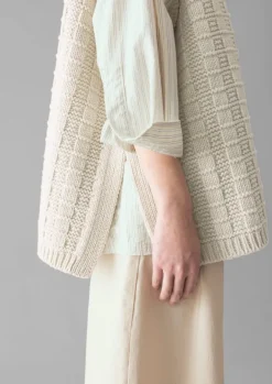 Knitwear-TOAST Grid Stitch Wool Cotton Tank Bone