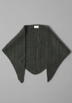 Hats, Scarves & Gloves|Hats, Scarves & Gloves-TOAST Grid Stitched Knitted Bandana Seaweed