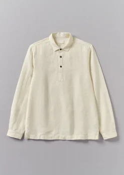 Linen|Shirts-TOAST Half Placket Linen Shirt Parchment