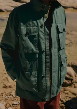 Coats & Jackets-TOAST Halley Stevensons Waxed Cotton Coat BlueJade
