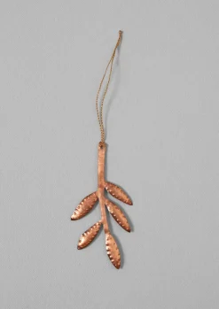 Christmas Decorations-TOAST Hammered Metal Sprig Decoration Copper