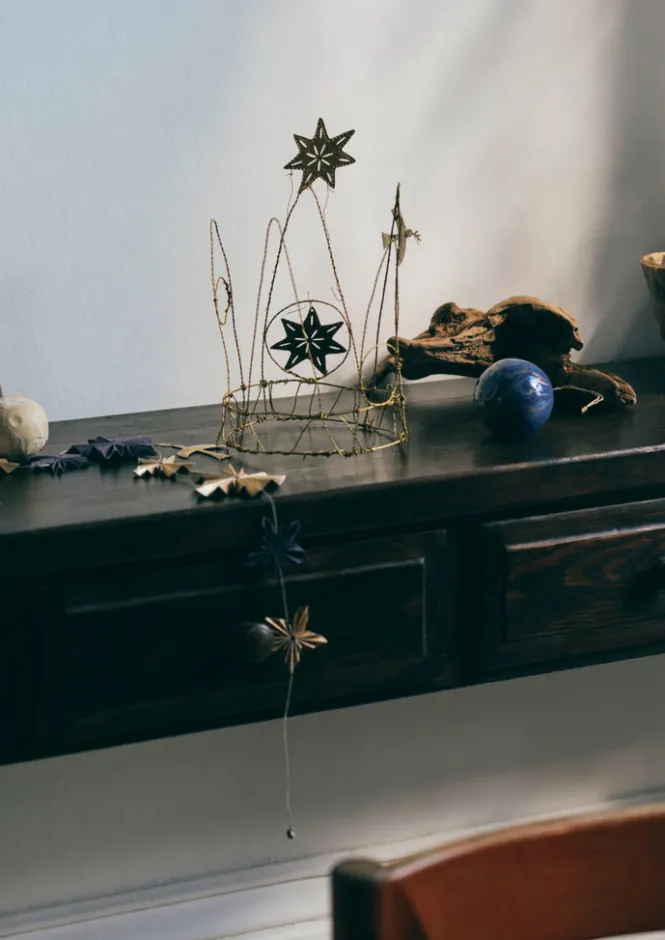 Christmas Decorations-TOAST Hammered Metal Star Decoration Brass