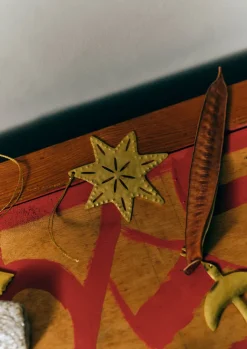 Christmas Decorations-TOAST Hammered Metal Star Decoration Brass