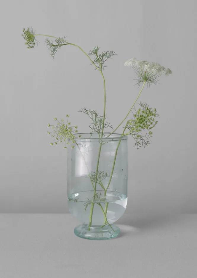 Glass|Decorative Pieces-TOAST Hand Blown Footed Vase Clear