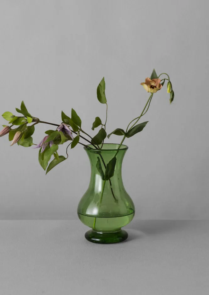Glass|Decorative Pieces-TOAST Hand Blown Pitcher Vase Olive