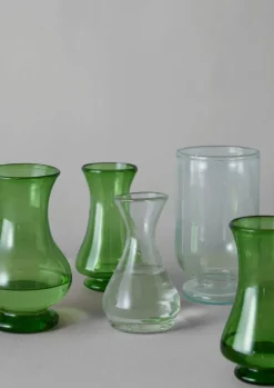 Glass|Decorative Pieces-TOAST Hand Blown Polonaise Vase Olive
