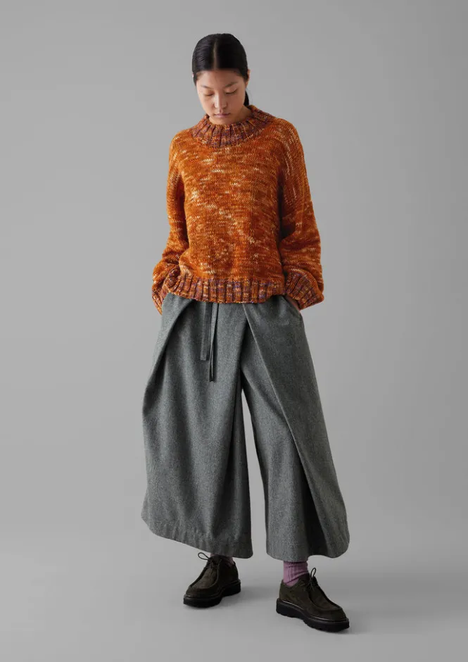 Knitwear-TOAST Hand Dyed Marl Sweater OrangeMix