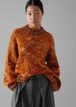 Knitwear-TOAST Hand Dyed Marl Sweater OrangeMix