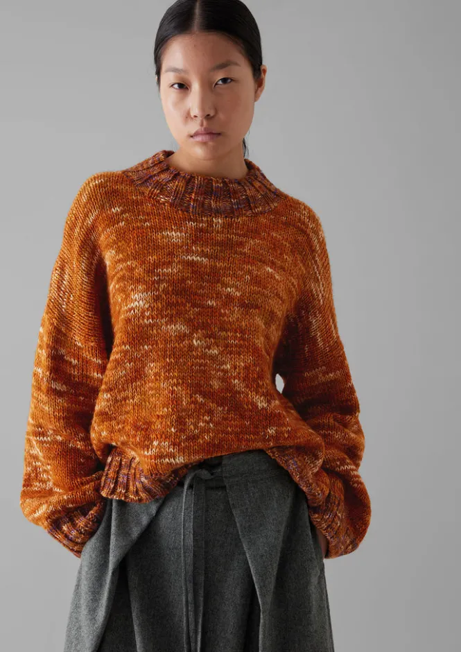 Knitwear-TOAST Hand Dyed Marl Sweater OrangeMix