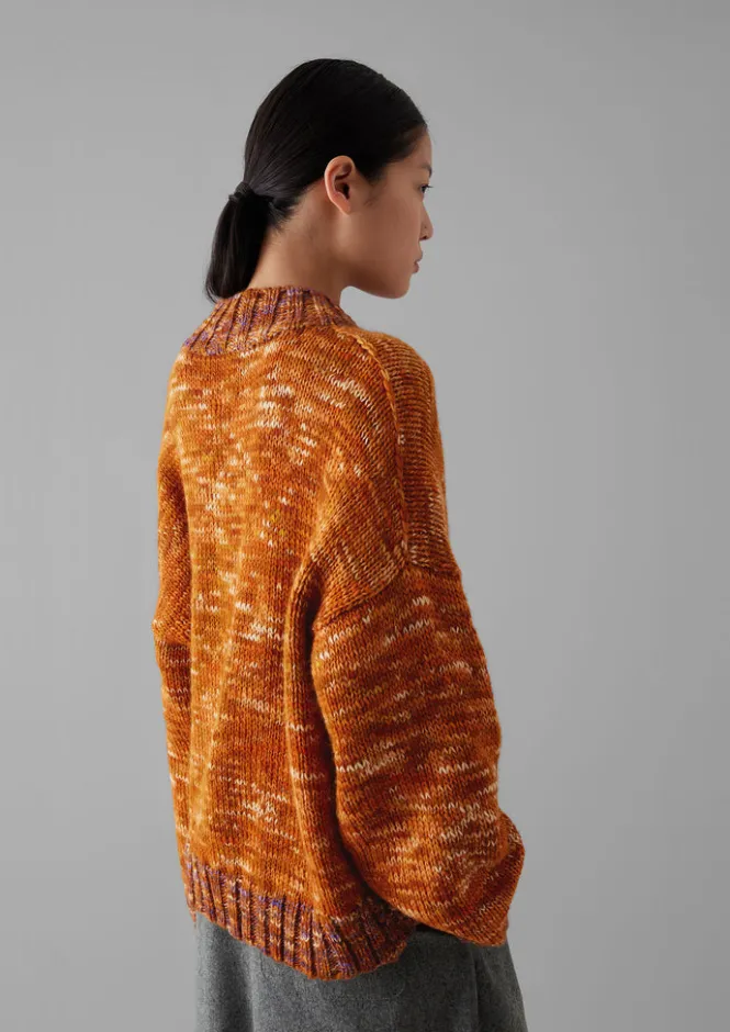 Knitwear-TOAST Hand Dyed Marl Sweater OrangeMix