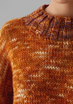 Knitwear-TOAST Hand Dyed Marl Sweater OrangeMix