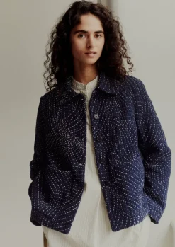 Coats & Jackets-TOAST Hand Embroidered Kantha Jacket Indigo