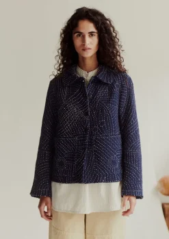 Coats & Jackets-TOAST Hand Embroidered Kantha Jacket Indigo
