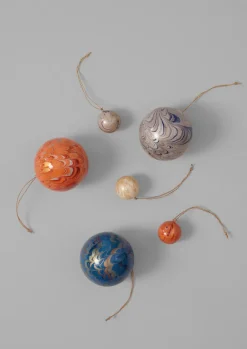 Christmas Decorations-TOAST Hand Marbled Bauble Coral