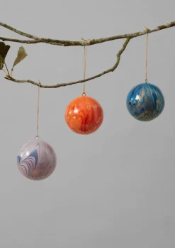 Christmas Decorations-TOAST Hand Marbled Bauble RichBlue