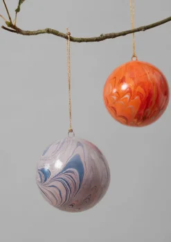 Christmas Decorations-TOAST Hand Marbled Bauble Lilac