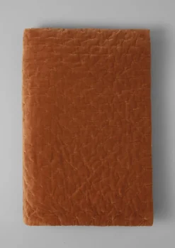 Textiles|Blankets & Throws-TOAST Hand Quilted Velvet Bedspread SoftGinger/Natural