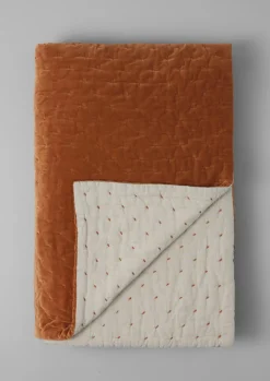 Textiles|Blankets & Throws-TOAST Hand Quilted Velvet Bedspread SoftGinger/Natural