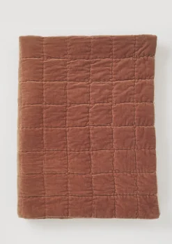 Textiles|Blankets & Throws-TOAST Hand Stitched Organic Velvet Quilt Dulse