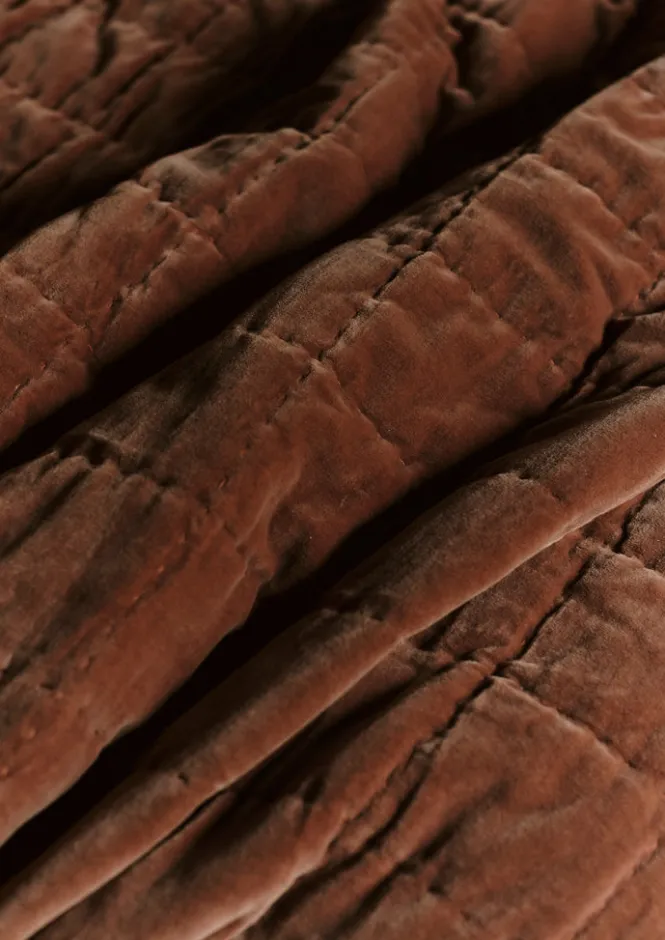 Textiles|Blankets & Throws-TOAST Hand Stitched Organic Velvet Quilt Dulse