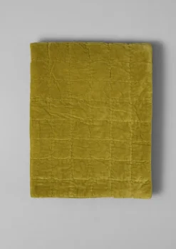 Textiles|Blankets & Throws-TOAST Hand Stitched Organic Velvet Quilt Pomelo