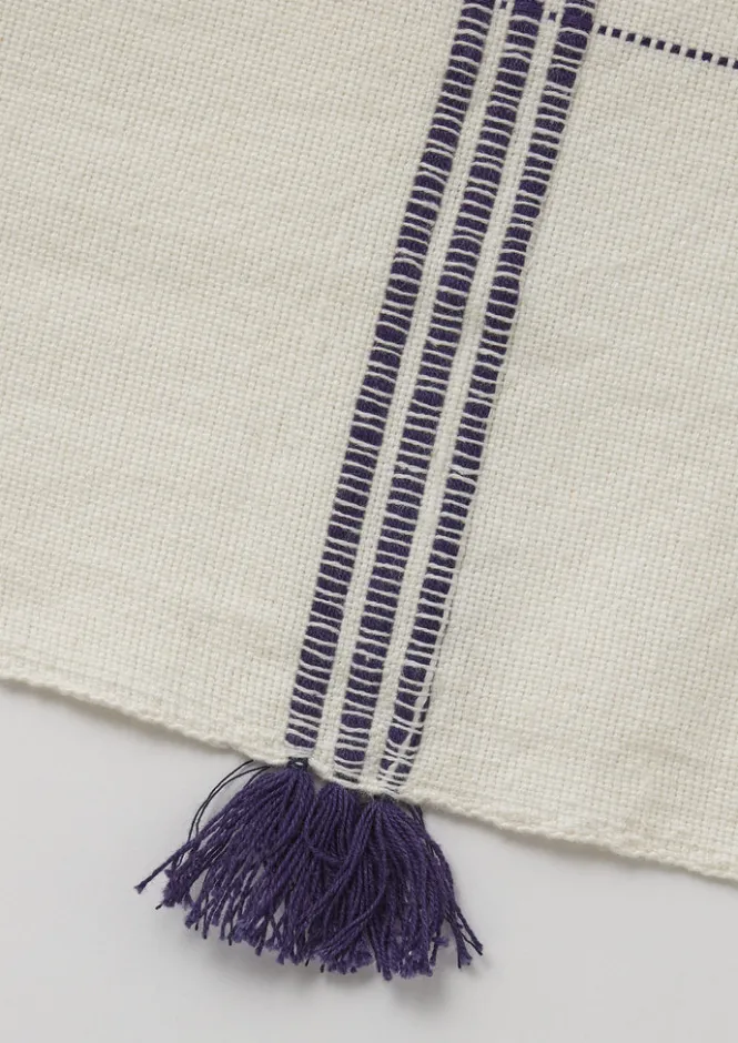Textiles|Outdoor-TOAST Hand Woven Cotton Tablecloth Ecru/ProvenceBlue