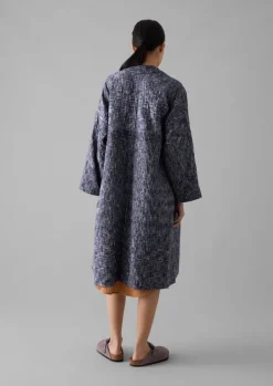 Gowns|Nightwear-TOAST Hand Woven Crosshatch Kantha Gown DeepBlue