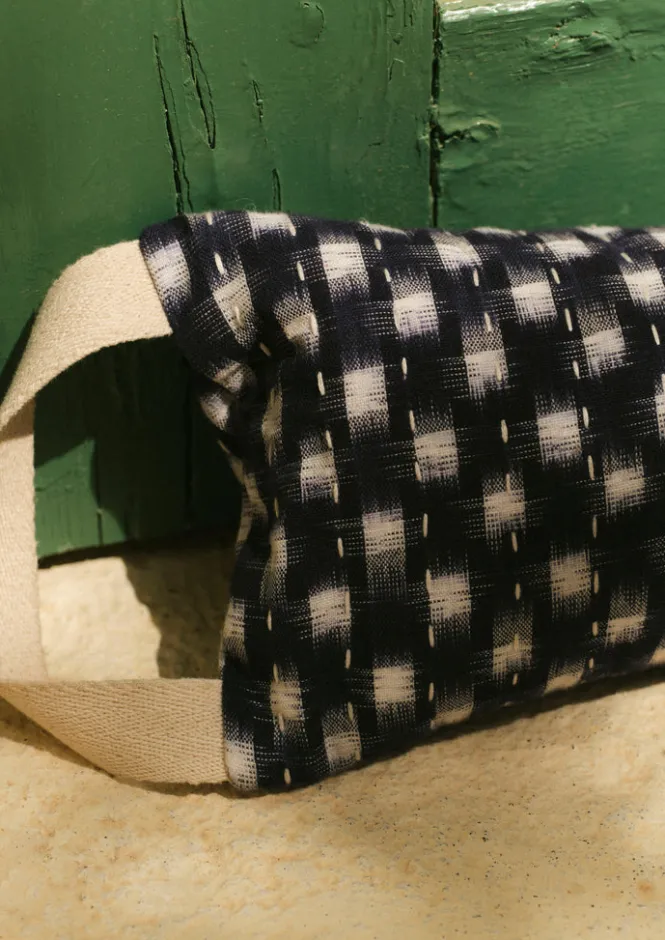 Textiles|Cushions & Covers-TOAST Hand Woven Ikat Cotton Draught Excluder MidnightCheck