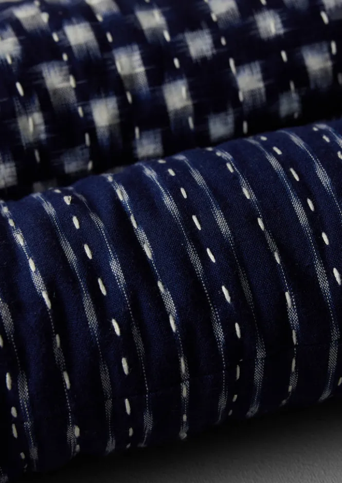 Textiles|Cushions & Covers-TOAST Hand Woven Ikat Cotton Draught Excluder MidnightCheck