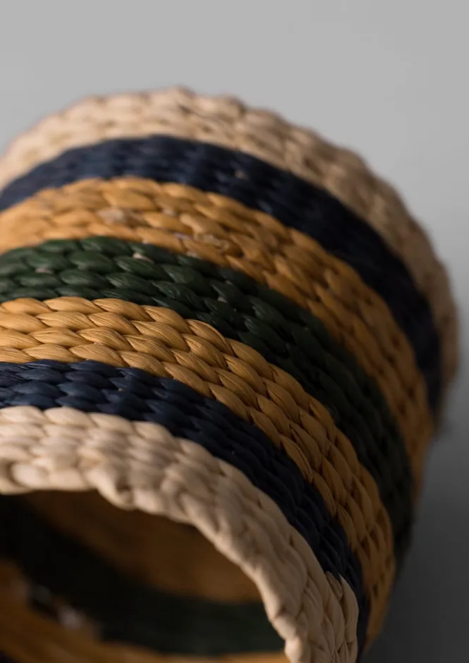 Textiles|Kitchen-TOAST Hand Woven Iraca Napkin Rings Brick/Multi