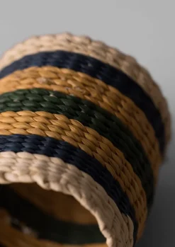 Textiles|Kitchen-TOAST Hand Woven Iraca Napkin Rings Brick/Multi