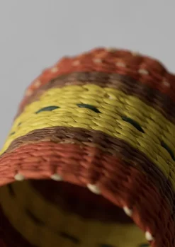 Textiles|Kitchen-TOAST Hand Woven Iraca Napkin Rings Citron/Multi