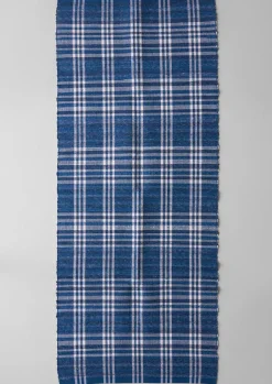Textiles|Rugs-TOAST Hand Woven Remnant Fabric Rag Rug MixedBlues