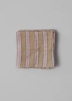 Textiles|Tableware-TOAST Hand Woven Stripe Napkin Set Ochre