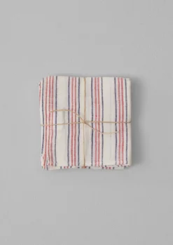 Textiles|Kitchen-TOAST Hand Woven Stripe Napkin Set Parchment