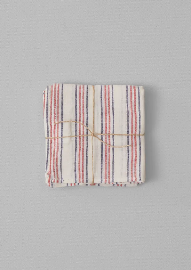 Textiles|Kitchen-TOAST Hand Woven Stripe Napkin Set Parchment