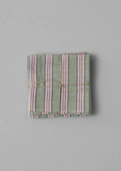 Textiles|Kitchen-TOAST Hand Woven Stripe Napkin Set MineralGreen