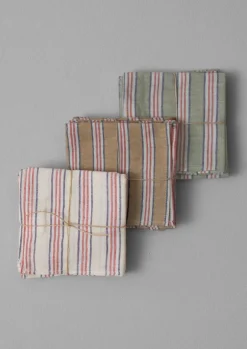Textiles|Kitchen-TOAST Hand Woven Stripe Napkin Set MineralGreen