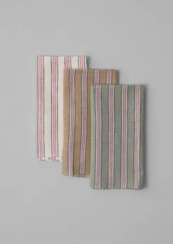 Textiles|Kitchen-TOAST Hand Woven Stripe Napkin Set MineralGreen