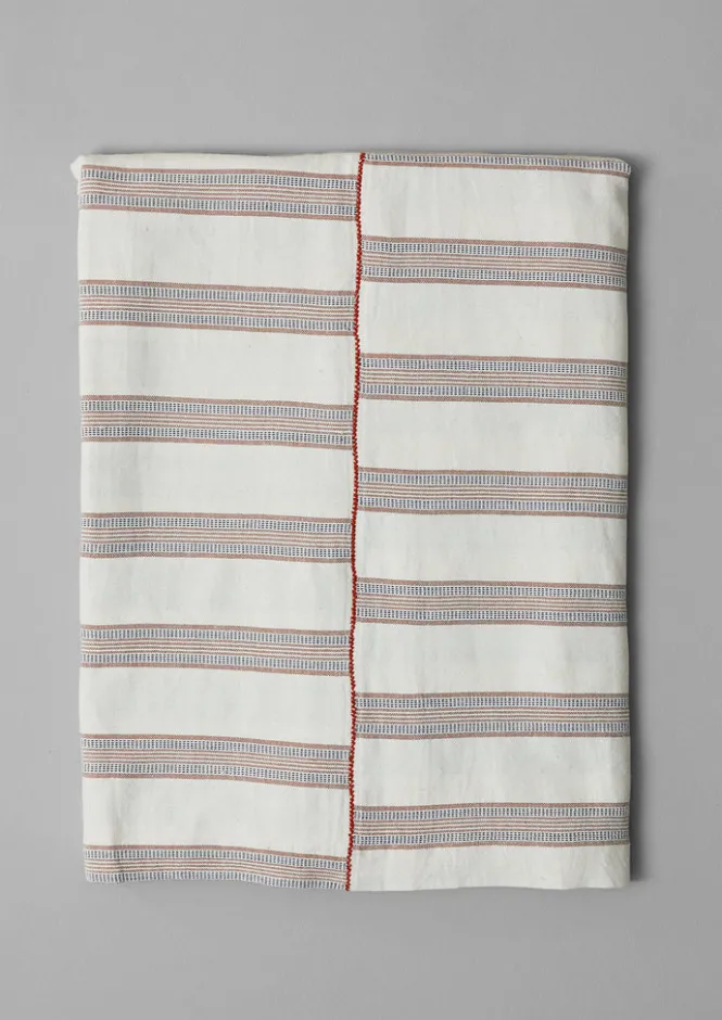 Textiles|Kitchen-TOAST Hand Woven Stripe Tablecloth Ecru/Ochre
