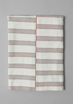 Textiles|Kitchen-TOAST Hand Woven Stripe Tablecloth Ecru/Ochre