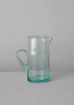 Glass-TOAST Handled Moroccan Glass Jug Clear