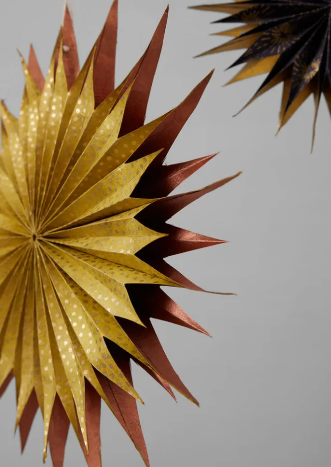 Christmas Decorations-TOAST Hanging Lokta Paper Star Set Multi