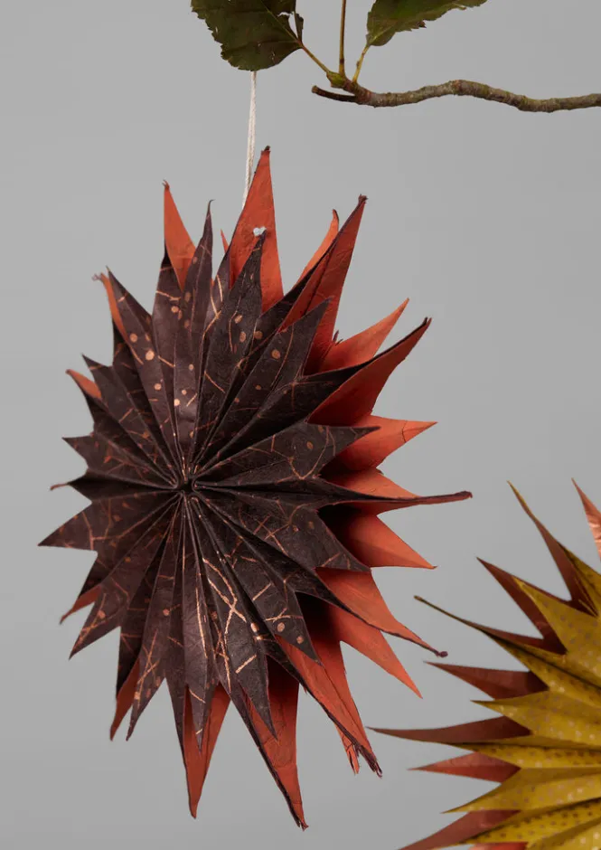 Christmas Decorations-TOAST Hanging Lokta Paper Star Set Multi