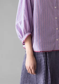 Shirts|Tops & Tees-TOAST Harmony Stripe Hand Woven Mulmul Shirt Mauve