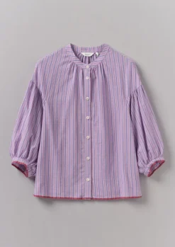 Shirts|Tops & Tees-TOAST Harmony Stripe Hand Woven Mulmul Shirt Mauve