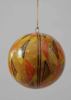 Christmas Decorations-TOAST Harp Hand Painted Bauble DarkOchre