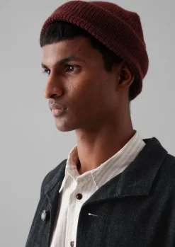 Hats, Scarves & Gloves-TOAST Heimat Mechanic Wool Hat Burgundy