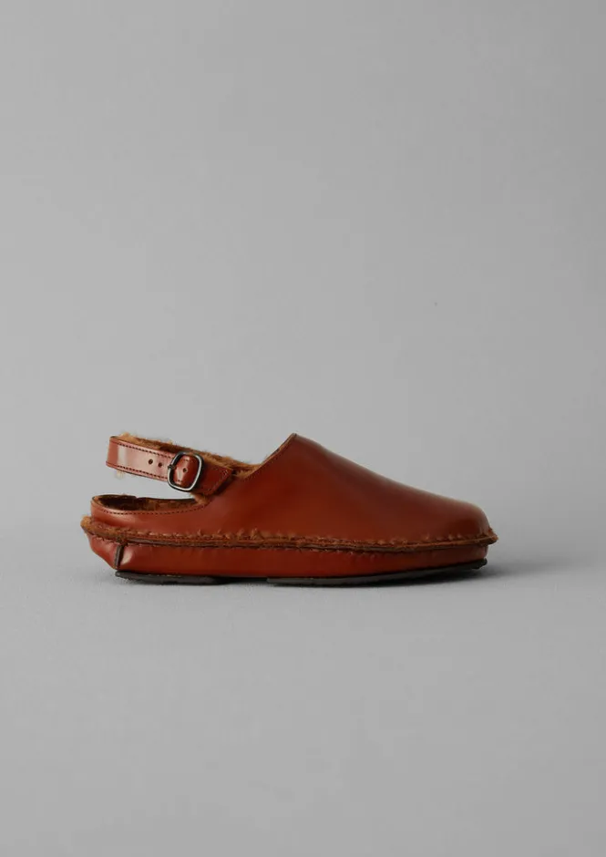 Shoes-TOAST Hereu Cargol Sheepskin Mules Tan