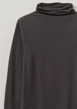 Jersey|Loungewear-TOAST High Neck Soft Cotton Tee SoftCharcoal